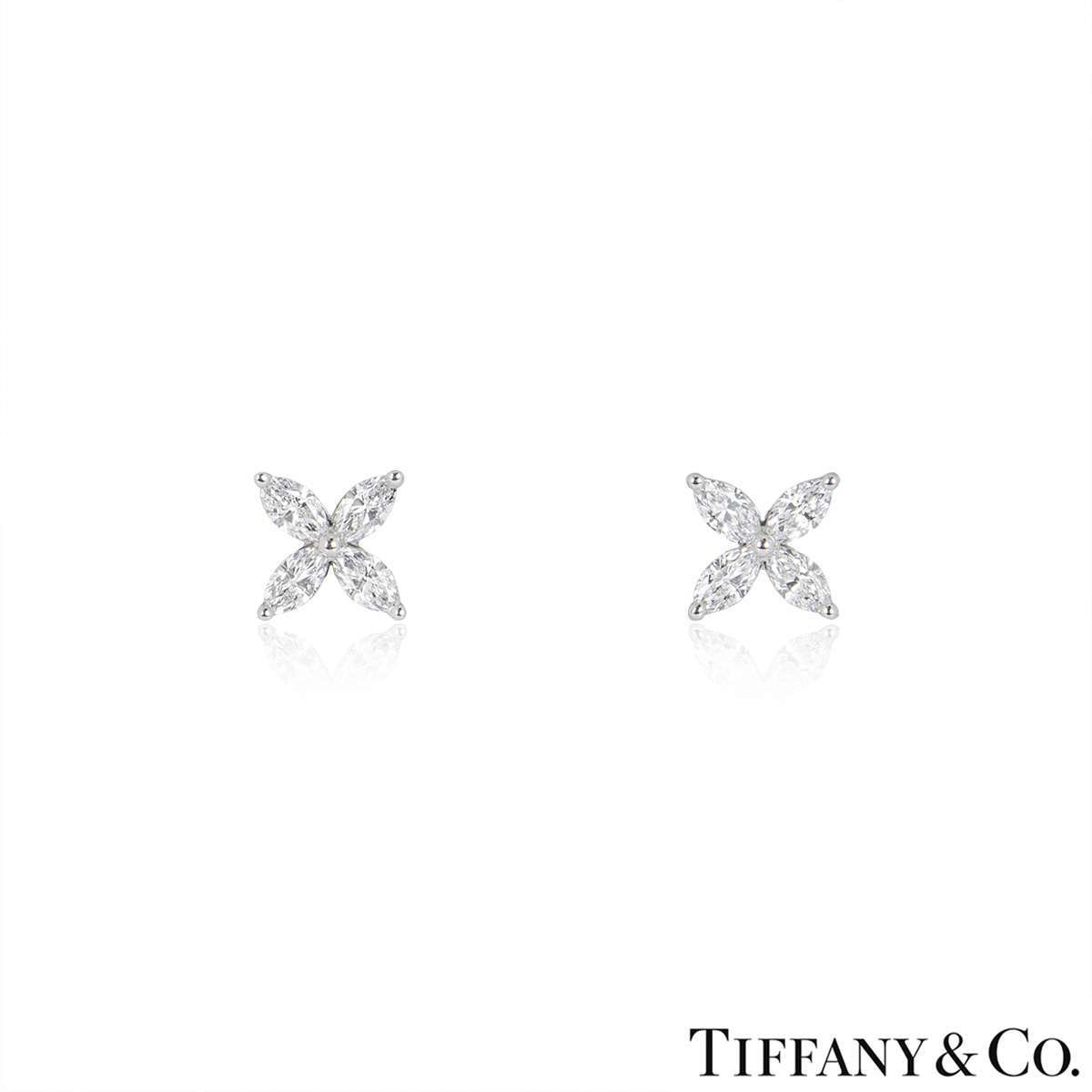 Tiffany & Co. Platinum Diamond Victoria Earrings 0.92ct 25169328